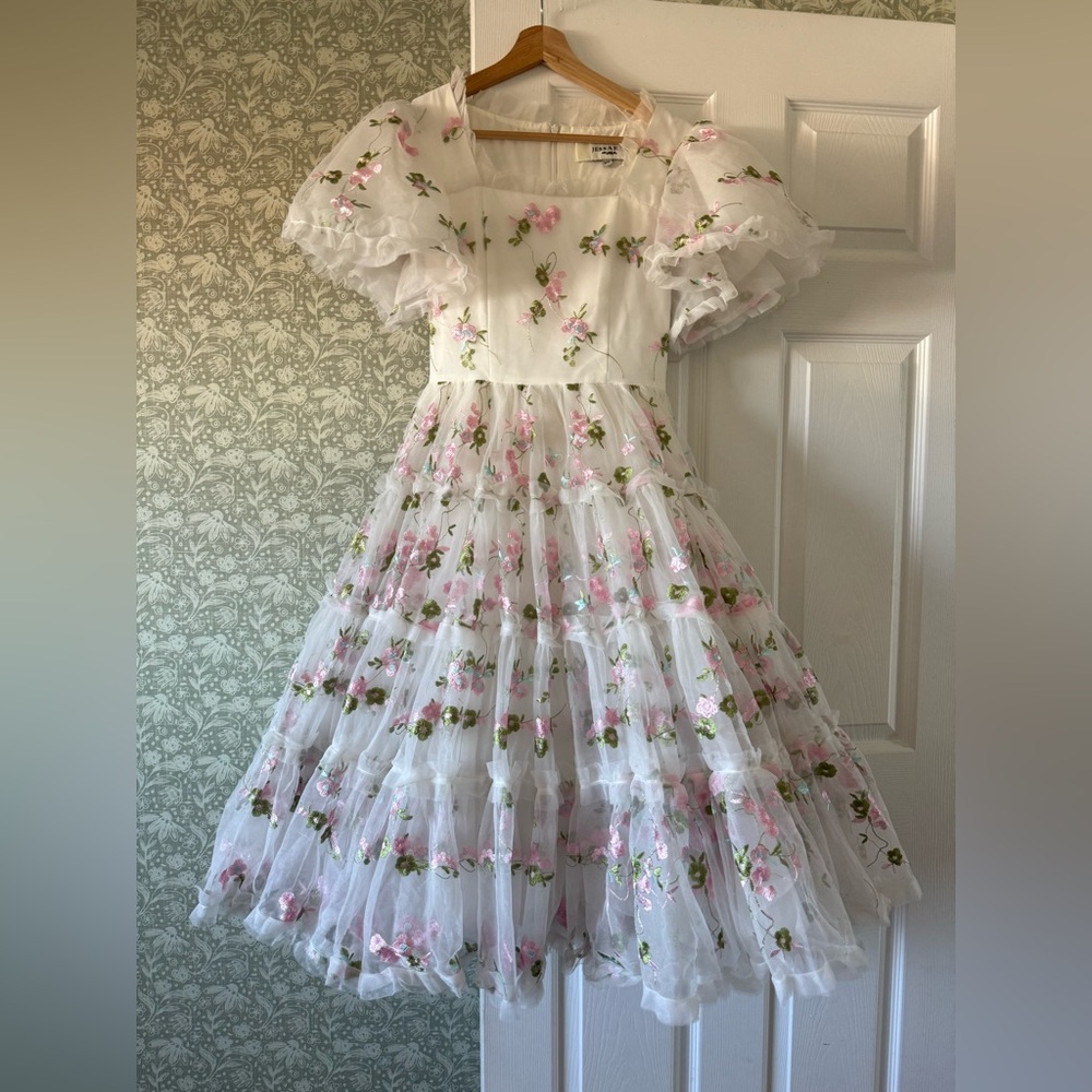 JessaKae White and Pink Floral The Promise Dress